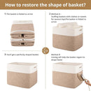 OIAHOMY 13 Kallax Inch Cube Storage Bins, 3-Pack Cotton Rope Woven Baskets for Organizing, Kallax Insert Storage Baskets for Shelves, Baby Nursery, Closet Organizer, 15*13*12.6IN, Brown & White by TinyTreasures Baby Boutique