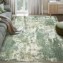Washable Area Rugs 5'x7' Non-Slip Modern Abstract Soft for Living Room Entryway Bedroom Nursery, Print Pattern, Light Green/Yellow by TinyTreasures Baby Boutique