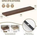 Dreamland 48 Inches Floating Shelves for Wall, 9.3" Deep Long Floating Shelves Set of 1, Large Display & Storage Shelf, Wall Shelf for Bathroom Bedroom Living Room Kitchen Office, Walnut by CozyNest Decor