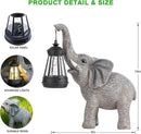 Solar Garden Statue Lights Elephants Figurine with Solar Lantern, Outdoor Yard Decorations for Patio Porch Home, Christmas Elephant Gifts for Women - Unique Housewarming Gifts by CozyNest Decor