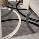Rugshop Modern Wavy Circles Design Area Rug 4' x 6' Gray by TinyTreasures Baby Boutique
