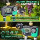 RESTMO Water Timer for Garden Hose, Sprinkler Timer with Brass Inlet, Automatic Digital Control | Manual ON/Off | Rain Delay, for Outdoor Faucet, Drip Irrigation and Lawn, 2 Outlet by GreenHaven Gardens