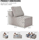 Single Sofa 1 Seat Couch with Deep Seat Memory Foam Cloud Chair with Pillows Large Sofa with L Shape for Living Room Bedroom (Plush Grey, Single) by CozyNest Decor