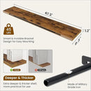 Fun Memories 48 Inch Deep Floating Shelves for Wall, 2 Pack of Long Wall Mounted Wood Shelves with Invisible Brackets for Bathroom, Bedroom, Living Room, Kitchen Decor and Storage, Brown by CozyNest Decor