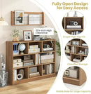 Tangkula 8-Cube Bookcase, Wood 3 Tier Open Storage Bookshelf, Modern Multipurpose Display Cabinet for Living Room, Study, Reading Nook, 48 x 12.5 x 36.5 Inch, Natural by CozyNest Decor