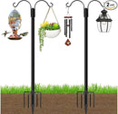 Ottsuls Bird Feeder Pole, 2 Pack 92 INCH Double Shepherds Hooks for Outdoor, with 5 Base Prongs Heavy Duty Tall Garden Planter Hooks for Hanging Flower Basket, Lantern, Hummingbird Feeder by GreenHaven Gardens