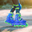 2PM SPORTS Inline Skates with Light Up Wheels, Roller Skates Blades for Boys Girls Kids Ages 5-8 8-12 4-6 6-12, Size Adjustable Beginner Blades Roller Skates by TinyTreasures Baby Boutique
