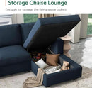 HONBAY Sectional Sleeper Sofa with Pull Out Bed U-Shape Sectional Couch Sleeper Bed with Storage Chaise Lounge Living Room 6 Seater Sectional Sofa Bed,Velvet Dark Blue by CozyNest Decor
