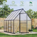 Greenhouse 6x7 FT Aluminum-Framed Heavy Duty Polycarbonate with Quick Setup Structure and Roof Vent Large Enhanced Outdoors Green House Kit by GreenHaven Gardens