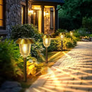 Solar Lights Outdoor Waterproof,4 Pack Gold Pathway Lights with 10-40 LM Dimmable Glass and Metal, Solar Powered Garden Decor for Yard,Patio,Pathway,Driveway Fall Decoration(Warm White) by CozyNest Decor