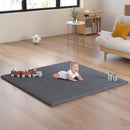 Baby Play Mat for Floor, 1.3'' Thick Memory Foam Tummy Time Mat - Super Soft Coral Velvet Nursery Rug with Non-Slip Backing, Crawling Rug for Toddlers/Infants, Yoga & Tatami Use, 50''x50'' by TinyTreasures Baby Boutique