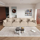 JACH Sectional Couches for Living Room, 4 Seater Cloud Sectional Couch with Deep Seat, Down Filled Modular Sofa, Covers Removeable & Washable, Sofas Furniture for Living Room, Khaki by CozyNest Decor