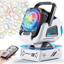 2025 Upgraded Bubble Machine with Remote Control, Automatic Rotation & RGB Lights, 1800mAh Rechargeable Battery, Type-C Charge, Bubble Maker for Kids, Weddings, Birthday Parties, Outdoor Activities by TinyTreasures Baby Boutique