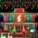 Icicle Lights for Outside, 33FT 400 LED Christmas Lights Outdoor with Waterproof 8 Modes, Plug in Connectable String Twinkle Light for Indoor Roof Window Garden Fence Party Decorations, Red Green by GreenHaven Gardens