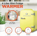 IBMF4SUN Fridge for Bedroom, Skincare, Portable Cooler & Warmer for Makeup, for Office & Home Refrigerator, Mini (4 L / 6-Can), Sun Yellow by CozyNest Decor