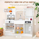 Wooden Play Kitchen for Toddlers and Kids with Lights & Sounds, Large Interactive Pretend Play Set with Ice Maker, Stove, Sink, Oven, 12 Accessories - Ages 3-8 by TinyTreasures Baby Boutique