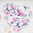 Pea Pod Infant Car Seat Insert with 3 Strap Covers, 3 in 1 Reversible Floral Baby Car Seat Head Support for Newborn, 3D Soft Minky Carseat Cushion for Preemie to Infant, Stroller, Swing, Bouncer by TinyTreasures Baby Boutique