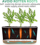 QCQHDU 16" L x 7.6" W x 7" H Window Planter Box, 2 Pack Self Watering Pots for Indoor Plants with Drainage Holes & Saucer, Outdoor Flower Pots Home Garden Modern Decor by GreenHaven Gardens