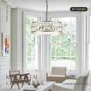 16” 4-Light Modern Crystal Chandeliers Nickel Dinning Room Light Fixture, Round Pendant Light Kitchen Island Chandelier, Flush Mount Ceiling Light for Living Room Entryway Bedroom Foyer by CozyNest Decor