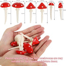 Juegoal Set of 6 Fairy Garden Miniature Mushrooms Statues, Glow in Dark Mini Red Mushroom Resin Figurines, Outdoor Garden Yard Art Accessories, Fly Agarics Sculpture Lawn Ornament Decorations by GreenHaven Gardens