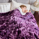 NEWCOSPLAY Faux Fur Twin Blanket Tie-dye Violet Purple Luxury Fluffy Thick Warm Bubble Blanket for Couch Sofa Bed 700GSM (Tie-dye Violet Purple, Twin(60"x80")) by CozyNest Decor