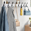 32.2'' Large Coat Rack Wall Mount Coat Hooks with 8 Metal Black Triple-Hooks Old White Pine Real Wood Plank Hat Rack for Wall Hooks by CozyNest Decor