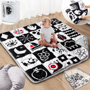 Baby Play Mats for Floor, Upgraded Thick Soft 50x50 Playpen Mat, Anti-Slip Bottom, Foldable and Machine Washable Playmat for Babies and Toddlers Infants(High Contrast) by TinyTreasures Baby Boutique