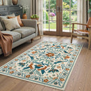 Moynesa Washable 3x5 Rug, Non Slip Kitchen Rugs Boho Bird Small Beige Living Room Area Carpet for Office Bedroom Bathroom, Indoor, Ultra Thin, Soft, Stain Resistant, Floral Entryway Mat by TinyTreasures Baby Boutique