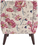 UIXE Floral Accent Chair, Modern Upholstered Armchair in Fabric for Living Room, Comfy Club Arm Chairs Single Sofa Button Tufted Bedroom Reading Seat - Pattern White, Set of 2 by CozyNest Decor