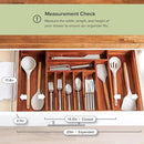 Premium Silverware, Flatware and Utensil Organizer for Kitchen Drawers, Expandable 14.5 to 25 Inches Wide, 10 Compartments, Food-Safe Premium Acacia Wood Finish Kitchen Storage Tray by CozyNest Decor