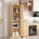 Storage Cabinet, Kitchen Cabinet with Doors & Shelf, Tall Storage Cabinet for Bathroom, Living Room, Entryway,Natural by CozyNest Decor