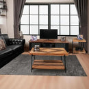 CONSDAN StoneCreek 4 Pieces Fir Living Room Table Set, Solid Fir Wood, Includes 65 inch TV Stand, Coffee Table& Two End Tables by CozyNest Decor