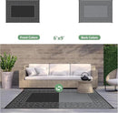 GENIMO Outdoor Rug Waterproof 6'x9' for Patio, Foldable Reversible Plastic Straw Carpet for Travel Trailers, Outside Area Mat for Rv, Deck, Picnic, Porch, Camper, Balcony, Beach, Black & Grey by CozyNest Decor