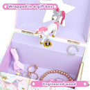 Jewelkeeper Musical Jewelry Box for Girls with Spinning Unicorn, Glitter Rainbow and Stars Design Music Box for Necklace, Earrings, and Accessories, Plays The Beautiful Dreamer Tune by TinyTreasures Baby Boutique