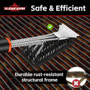 Grill Brush and Scraper, Safe Nylon Bristles Barbecue Triple Scrubbers Cleaning Brush for Cast Iron Grates/Porcelain/Weber Gas/Charcoal Grill，Extra Strong BBQ Cleaner Accessories (Black) by GreenHaven Gardens