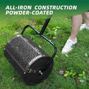 Heavy-Duty Compost Spreader for Lawn,Peat Moss Spreader,Fertilizer Spreader Roller with Adjustable Handle,Manure Spreaders for for Lawn Top Dressing,Seedling,Top Soil,Heavy Duty Metal Mesh Lawn Roller by GreenHaven Gardens