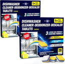 Dishwasher Cleaner Deodorizer Descaler Tablets - 56 Tabs - 1 Plus Year Supply - Extra Scented Deep Cleaning Sanitizer Pods - Remove Hard Water - Contain Citric Acid Heavy Duty Septic Safe - Lemon by TinyTreasures Baby Boutique