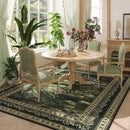 5x7 Area Rugs Impressionist-Style Vintage Washable Area Rug Non Slip Low Pile Large Rugs for Living Room Bedroom Farmhouse Dining Room Kids Playroom, Green by TinyTreasures Baby Boutique
