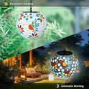 VCUTEKA Solar Chandelier Outdoor, Hanging Mosaic SolarLights with Hook Up, Solar Garden Lantern Decor for Yard, Deck and Patio, White by GreenHaven Gardens
