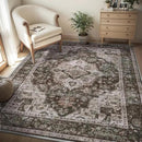 AMOAMI-4X6 Area Rugs for Living Room -Soft Vintage Bedroom Rugs-Non Slip Washable Rug-Throw for Living Room Bedroom Bedside Dining Room Office Brick/Brown by CozyNest Decor