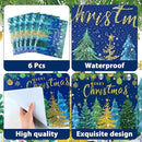 Christmas Pine Trees Placemats Set of 6 Plastic Table Mats Xmas Ball Ornaments Snowflakes Place Mats Holiday Pine Trees Winter Table Decoration for Indoor Outdoor Party Kitchen Dining by CozyNest Decor