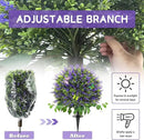 28" Artificial Boxwood Topiary Ball with Lavender, UV Resistant Topiary Tree Faux Boxwood Ball Shaped Porch Bushes with Ground Spike Artificial Bushes for Outdoors Front Door Decor Home Garden by GreenHaven Gardens