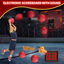Mini Basketball Hoop Indoor with 7 LED Lighting, Scoreboard, 3 Modes, Volume Adjustable, Over Door Basketball Hoop Foldable, Basketball Toys for Kids Adults Gifts (Red) by TinyTreasures Baby Boutique
