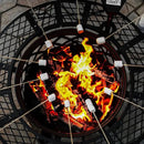 BALI OUTDOORS Fire Pit with Poker, 32 inch Outdoor Fire Pit Patio, Wood Burning Firepits for Outside with Grill by GreenHaven Gardens