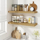 Fun Memories Floating Shelves for Wall, 30 Inch Rustic Wood Wall Mounted Shelves for Bathroom, Bedroom, Kitchen, Living Room, Deep Floating Shelves for Storage & Home Decor (Oak, Set of 2) by CozyNest Decor