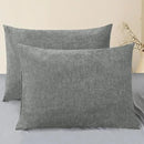 CaliTime Throw Pillow Covers Decorative 20 X 26 Inches Pack of 2 Cozy Chenille Standard Pillow Shams Cases for Couch Sofa Bed Living Room Home Medium Grey by CozyNest Decor