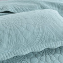 MarCielo 3-Piece 100% Cotton Oversized Bedspread Lightweight Quilt Coverlet Embroidery Farmhouse Bedding (Tf Aruba Blue, Oversized King (118"x106")) by CozyNest Decor
