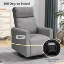 CANMOV Swivel Rocker Chair for Nursery, Swivel Accent Chair with High Back and Arms, Corduroy Glider Chair for Living Room Bedroom Nursery, Grey by TinyTreasures Baby Boutique