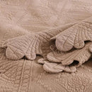 MarCielo 3-Piece 100% Cotton Oversized Bedspread Lightweight Quilt Coverlet Embroidery Farmhouse Bedding Set (TK Pale Taupe Camel, Oversized Queen (100"x106")) by CozyNest Decor