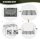 REDCAMP 48x24 Long Folding Grill Table for Outside, Lightweight Portable Metal Aluminum Outdoor Grill Table with Adjustable Height Legs, Great for Camping Picnic Cooking BBQ, Silver 4ft by GreenHaven Gardens